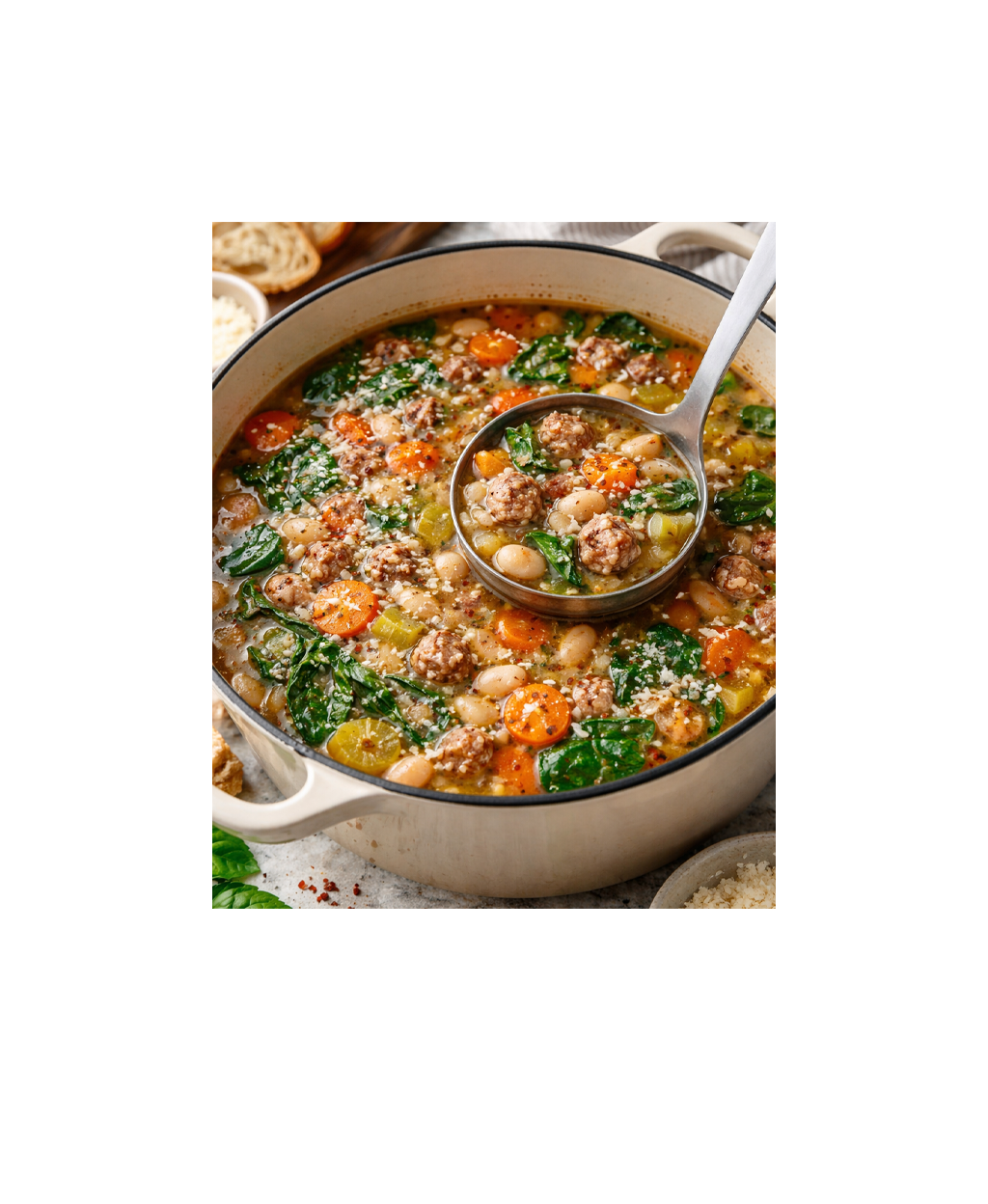 Rustic Tuscan White Bean & Sausage Soup – Easy Hearty One-Pot Comfort Recipe